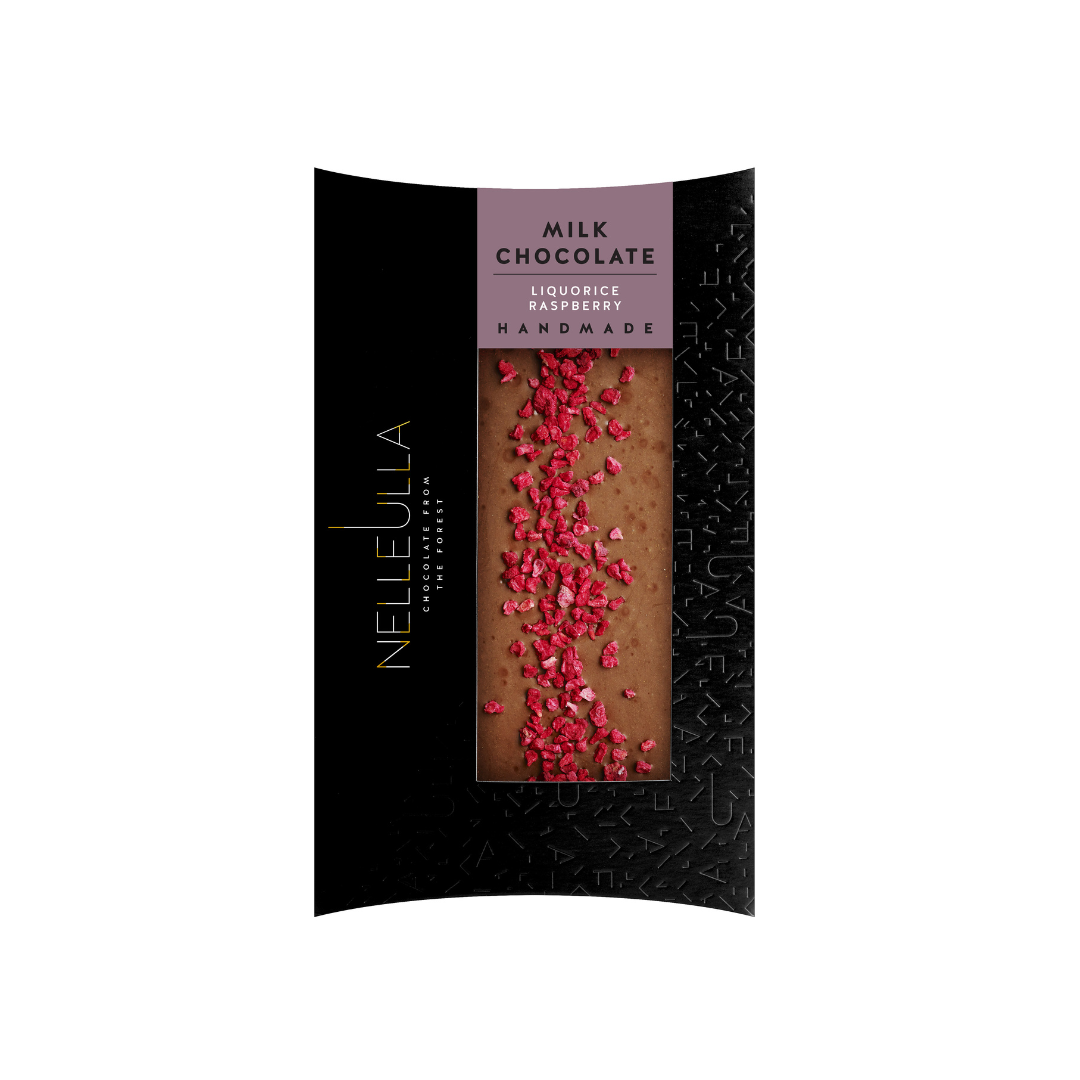 MILK CHOCOLATE / LIQUORICE / RASPBERRY