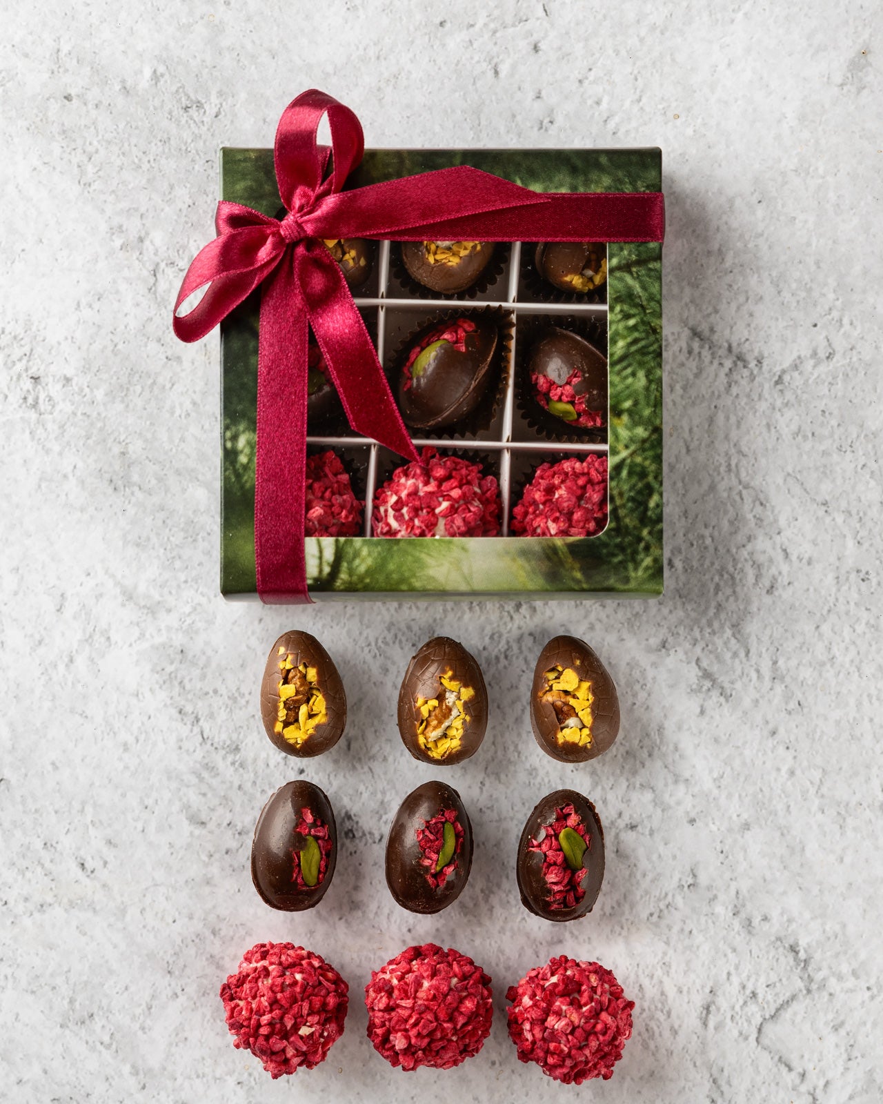 Easter chocolate eggs and truffle collection