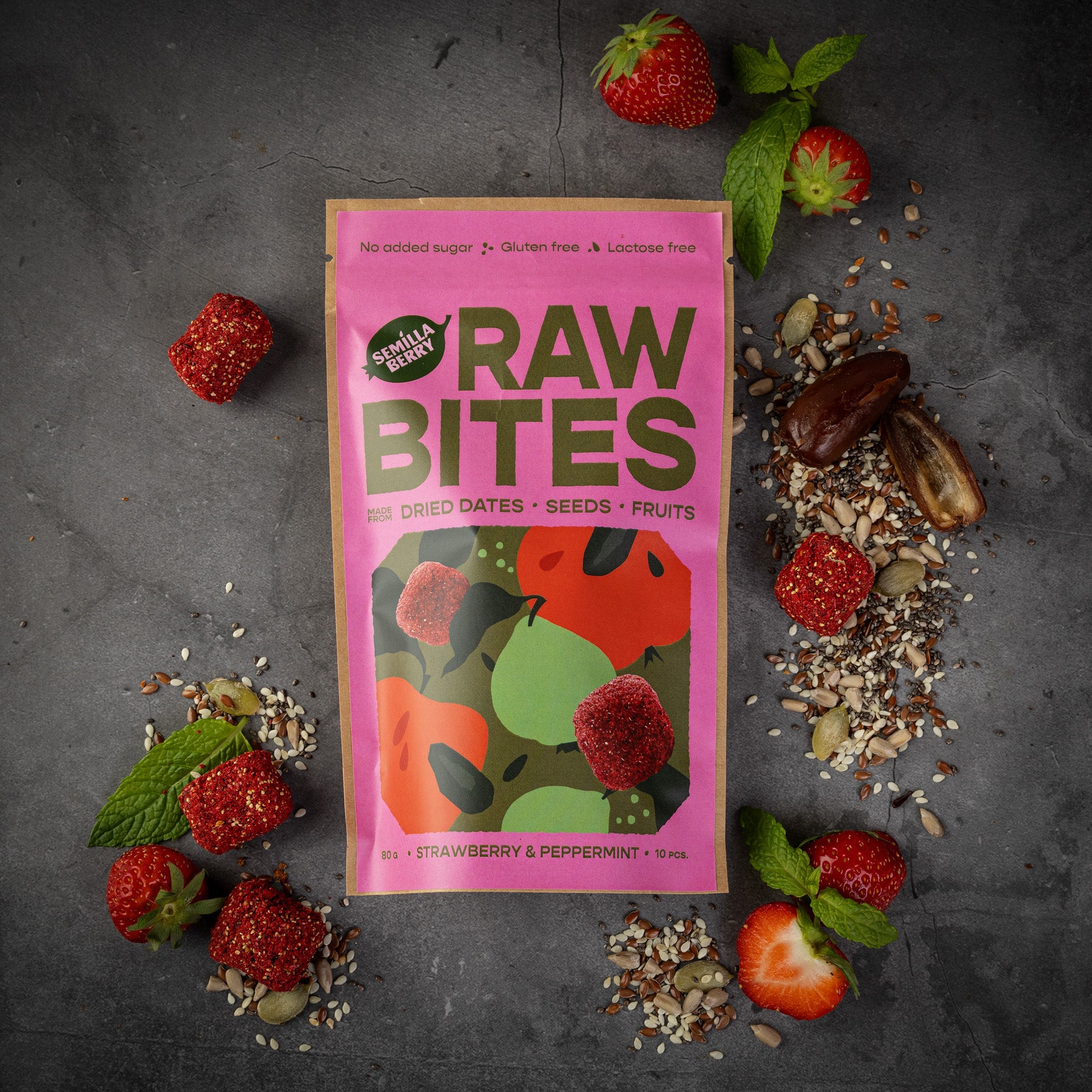 Raw Bites - Strawberry & Peppermint