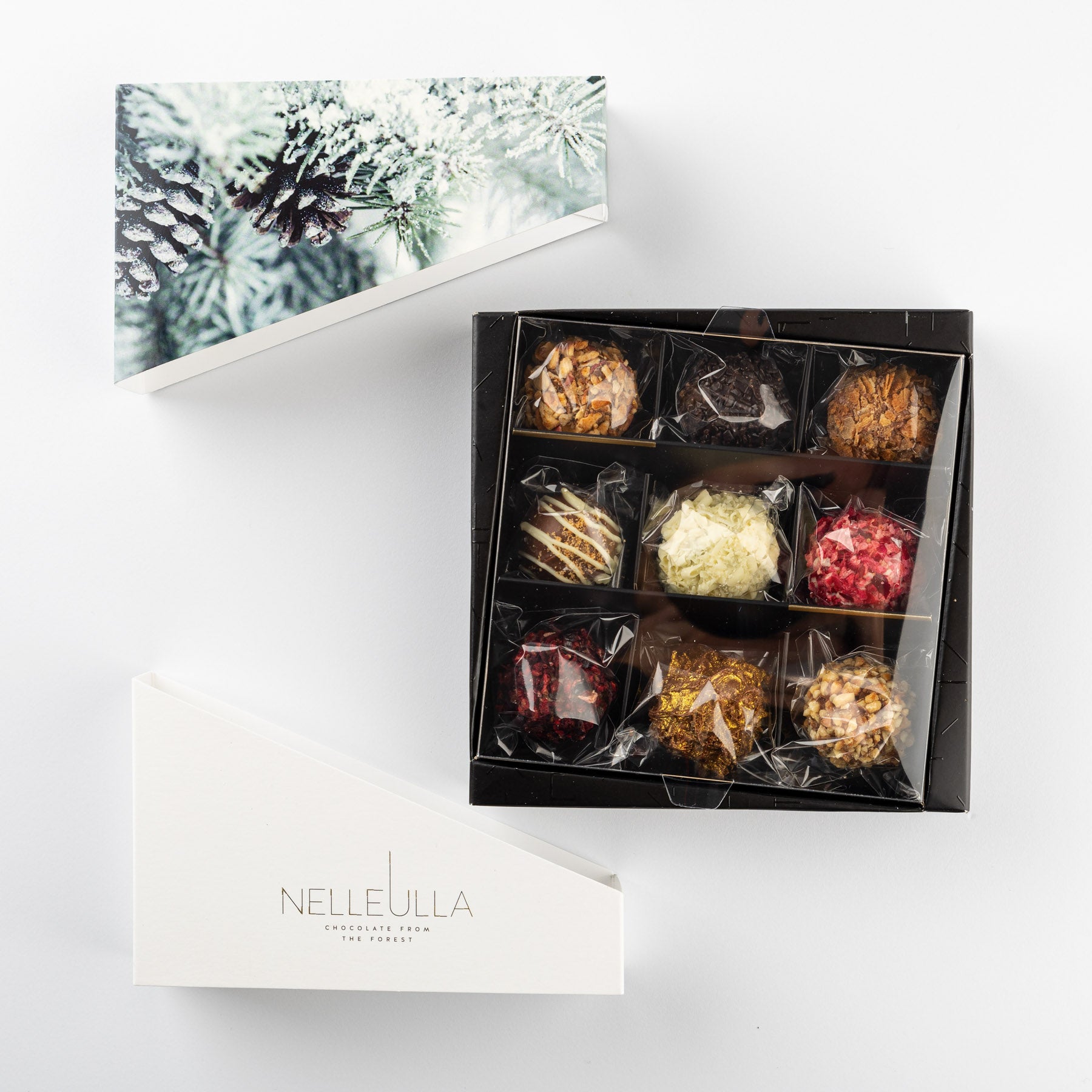 Selection of truffles in a box 9 pcs