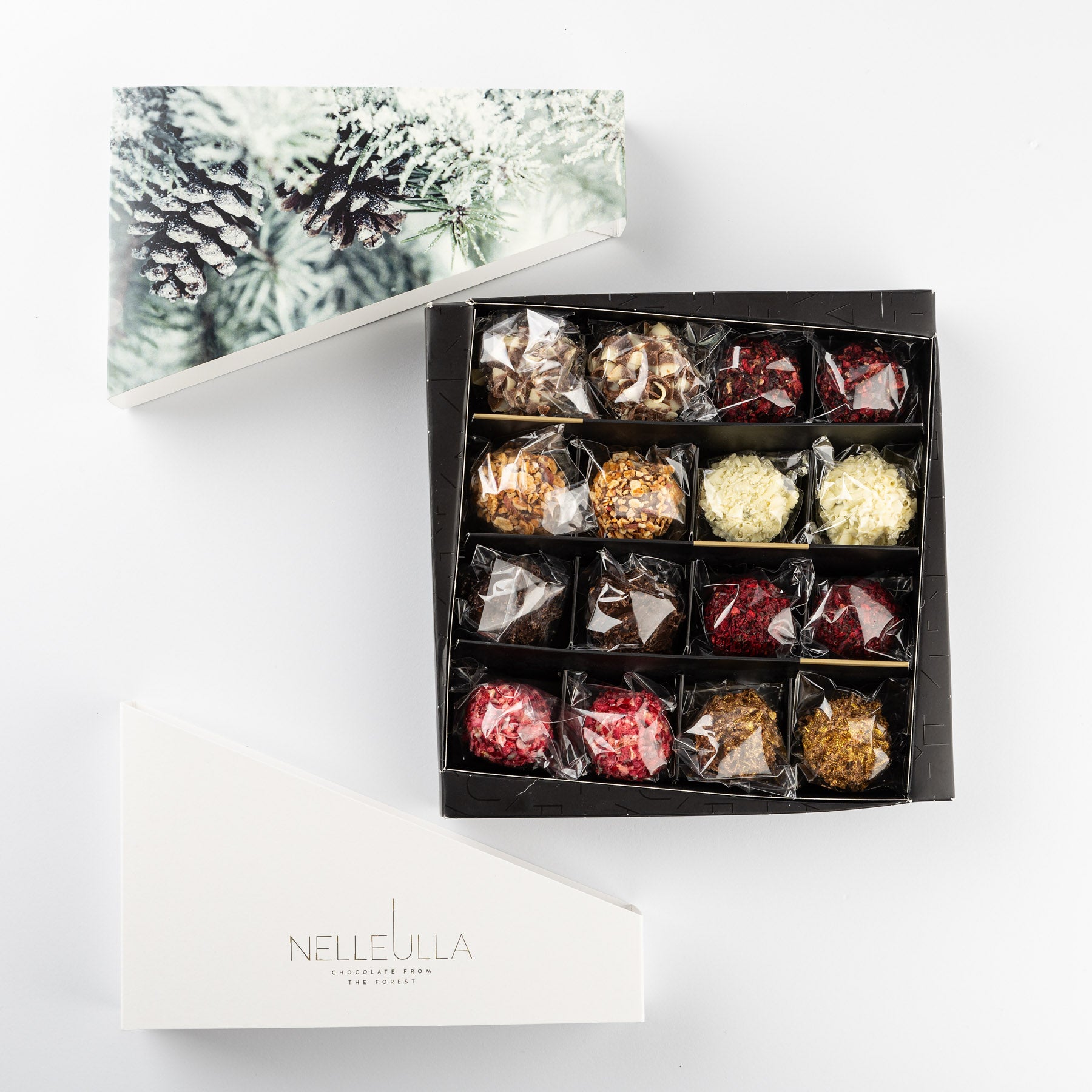 Selection of truffles in a box 16 pcs